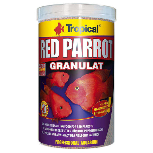 Tropisk Rød Parrotgranulat 1000Ml / 400G-Granulat Fiskefoder-Tropical-PetPal