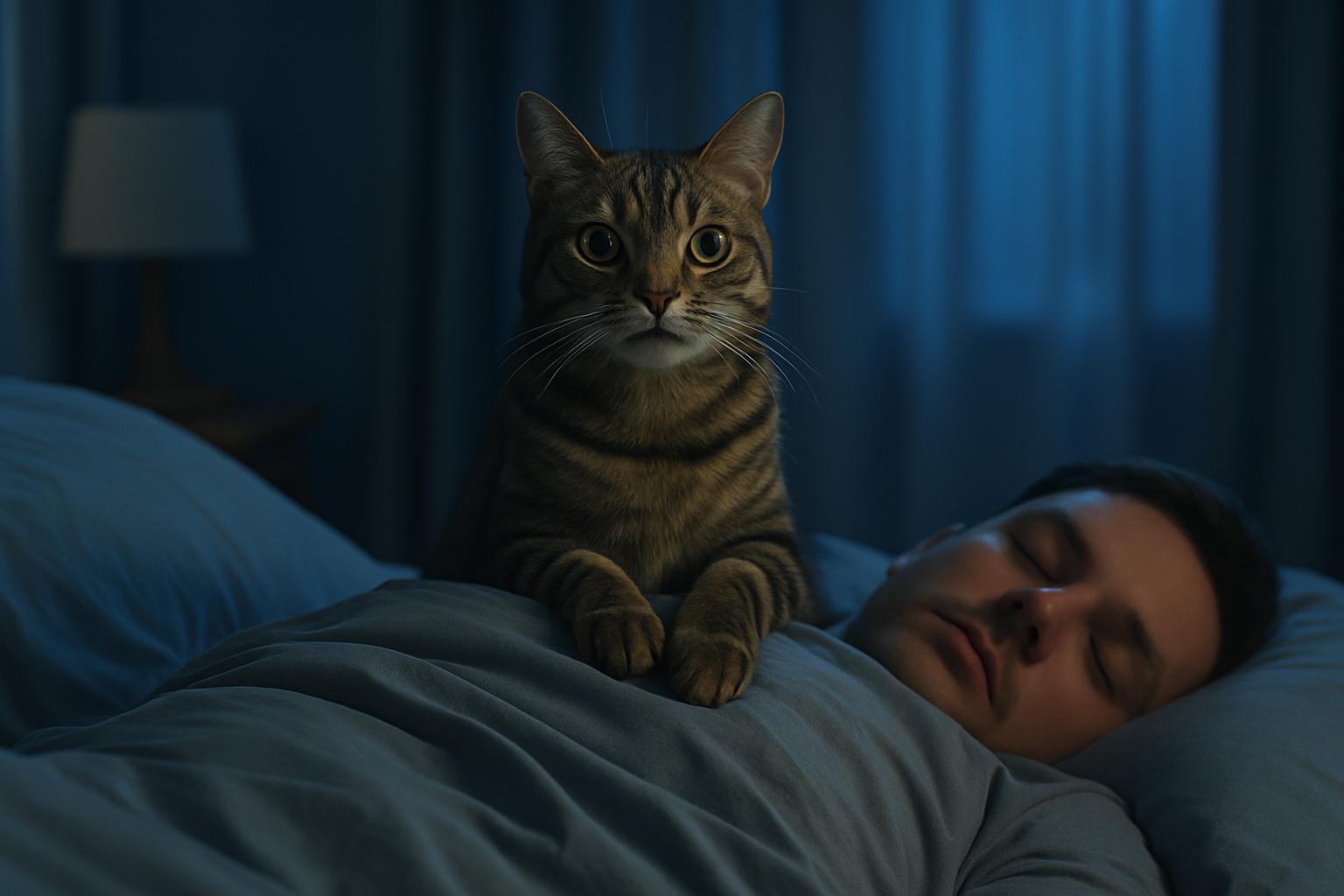Hvorfor vækker min kat mig om natten?