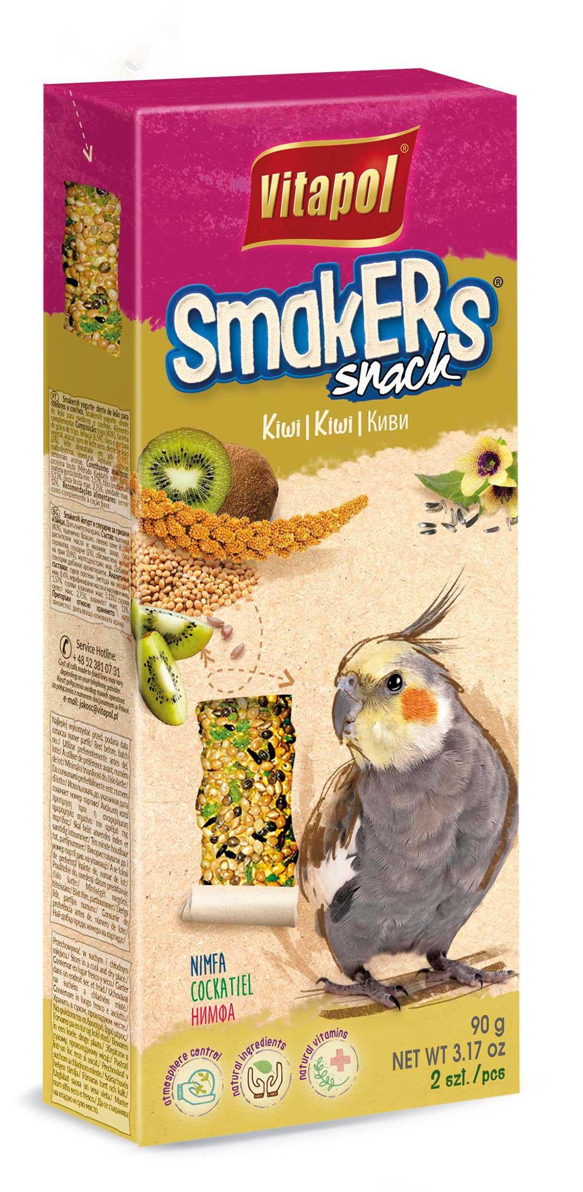 10 Pack -  Vitapol Smakers Frøkolbe Parakit Kiwi 90 Gr