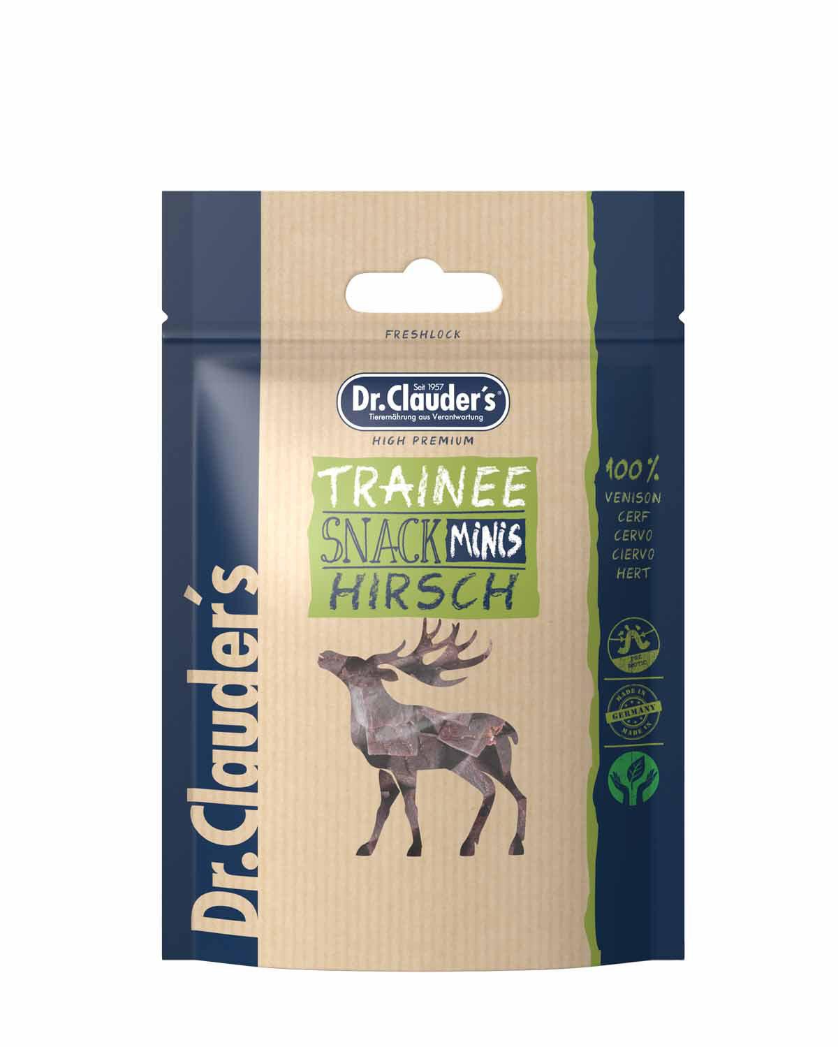10 Pack - Dr. Clauder's Trainee Mini træningsgodbidder med hjort 50g