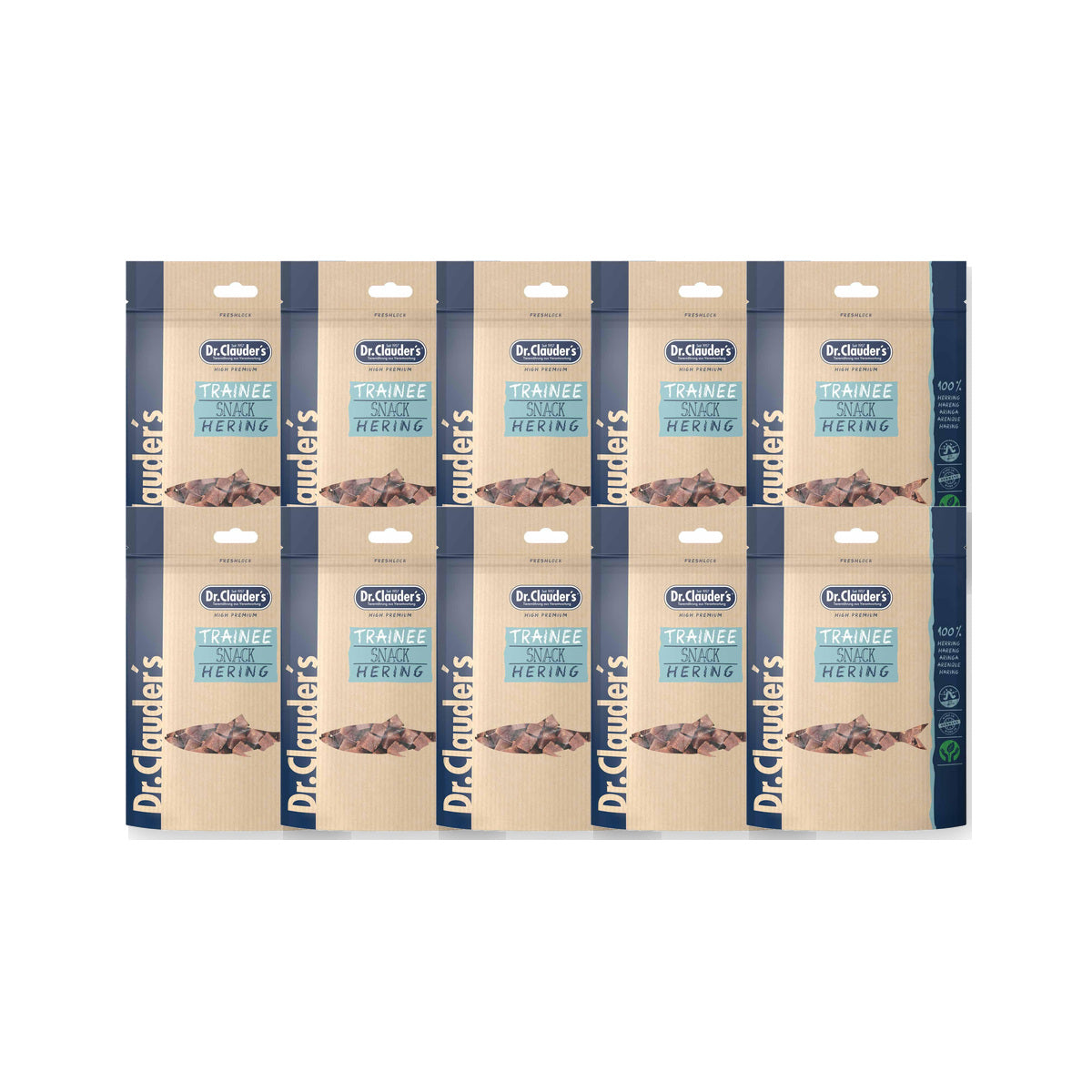 10 Pack - Dr. Clauder's Trainee Medium træningsgodbidder med sild 80g
