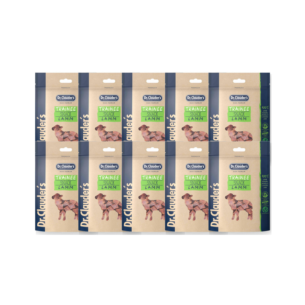 10 Pack - Dr. Clauder's Trainee Medium træningsgodbidder med lam 80g