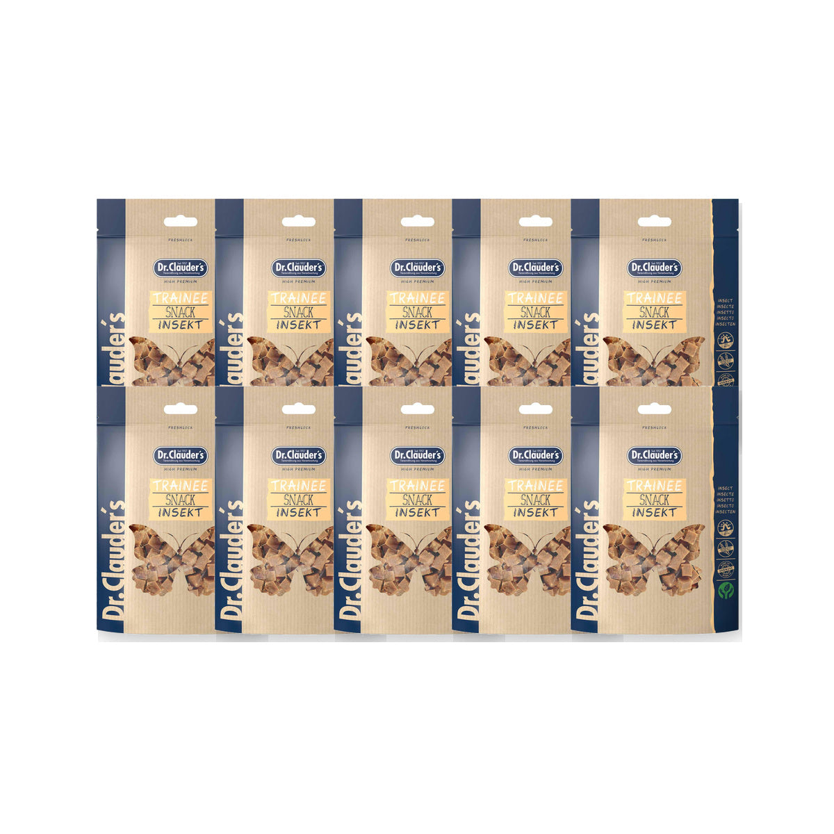 10 Pack - Dr. Clauder's Trainee Medium træningsgodbidder med insekt 80g