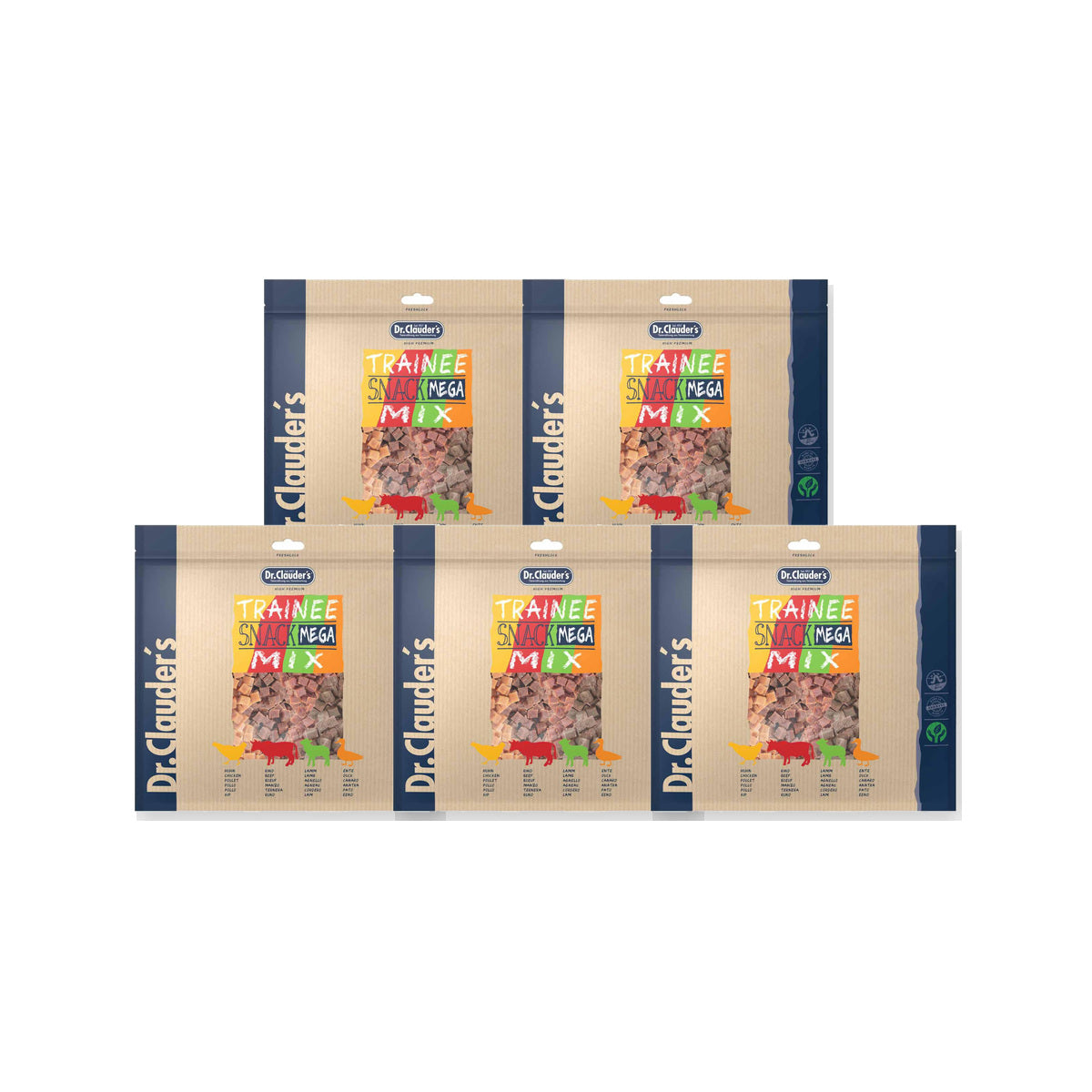 5 Pack - Dr. Clauder's Trainee Medium træningsgodbidder Mega Mix 500g