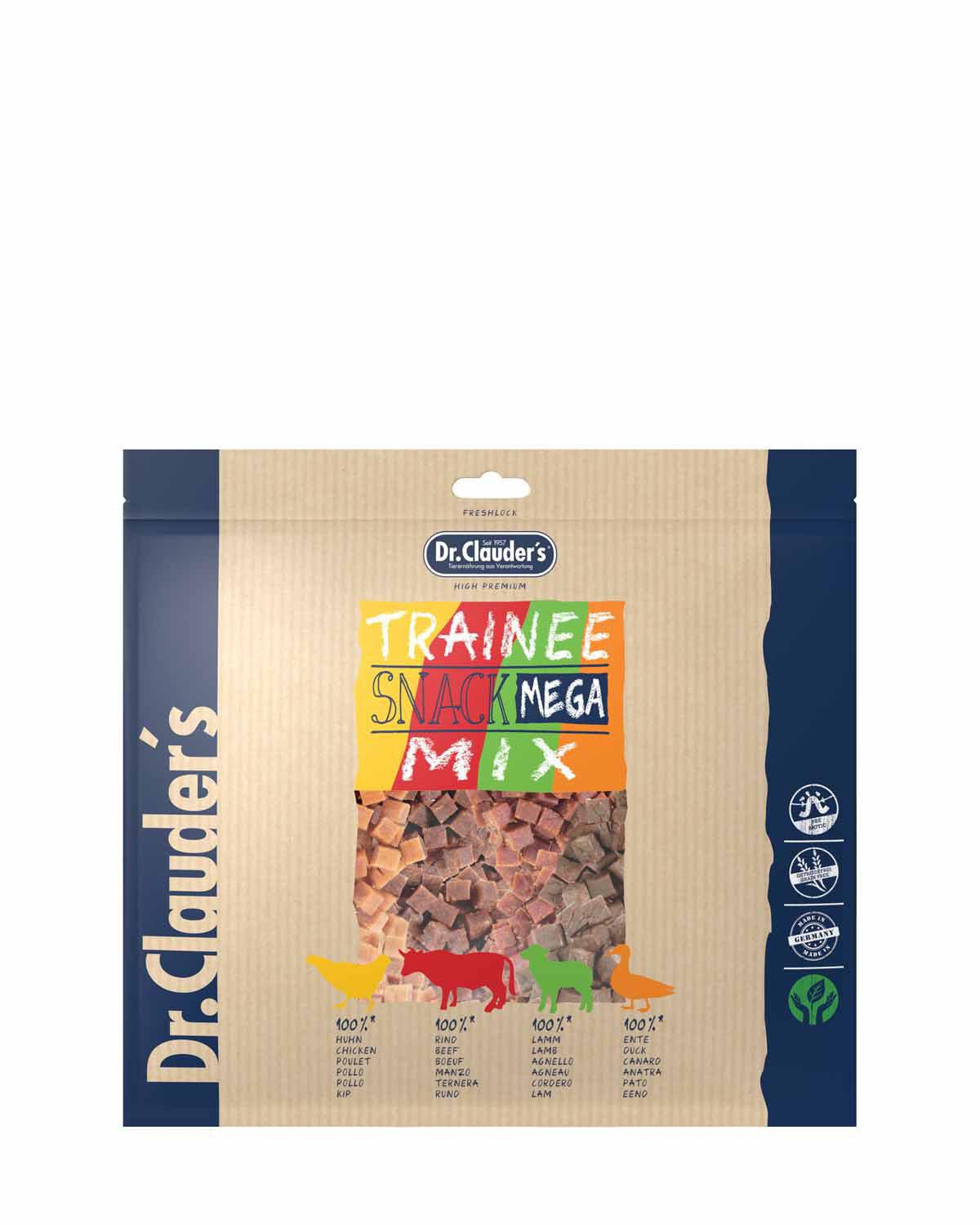 5 Pack - Dr. Clauder's Trainee Medium træningsgodbidder Mega Mix 2 Wild 500g