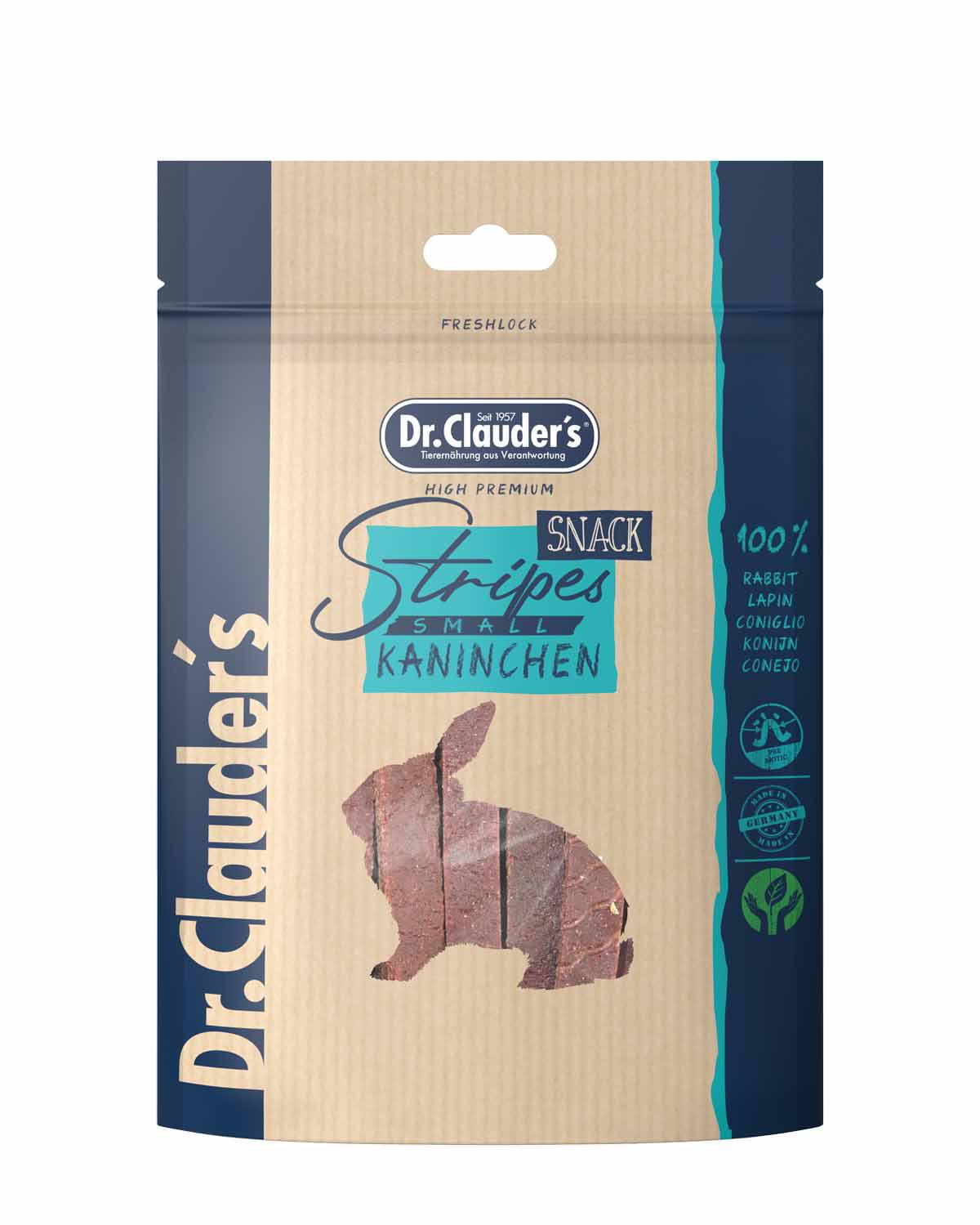 10 Pack - Dr. Clauder's Stripes kødstrimler med kanin 80g