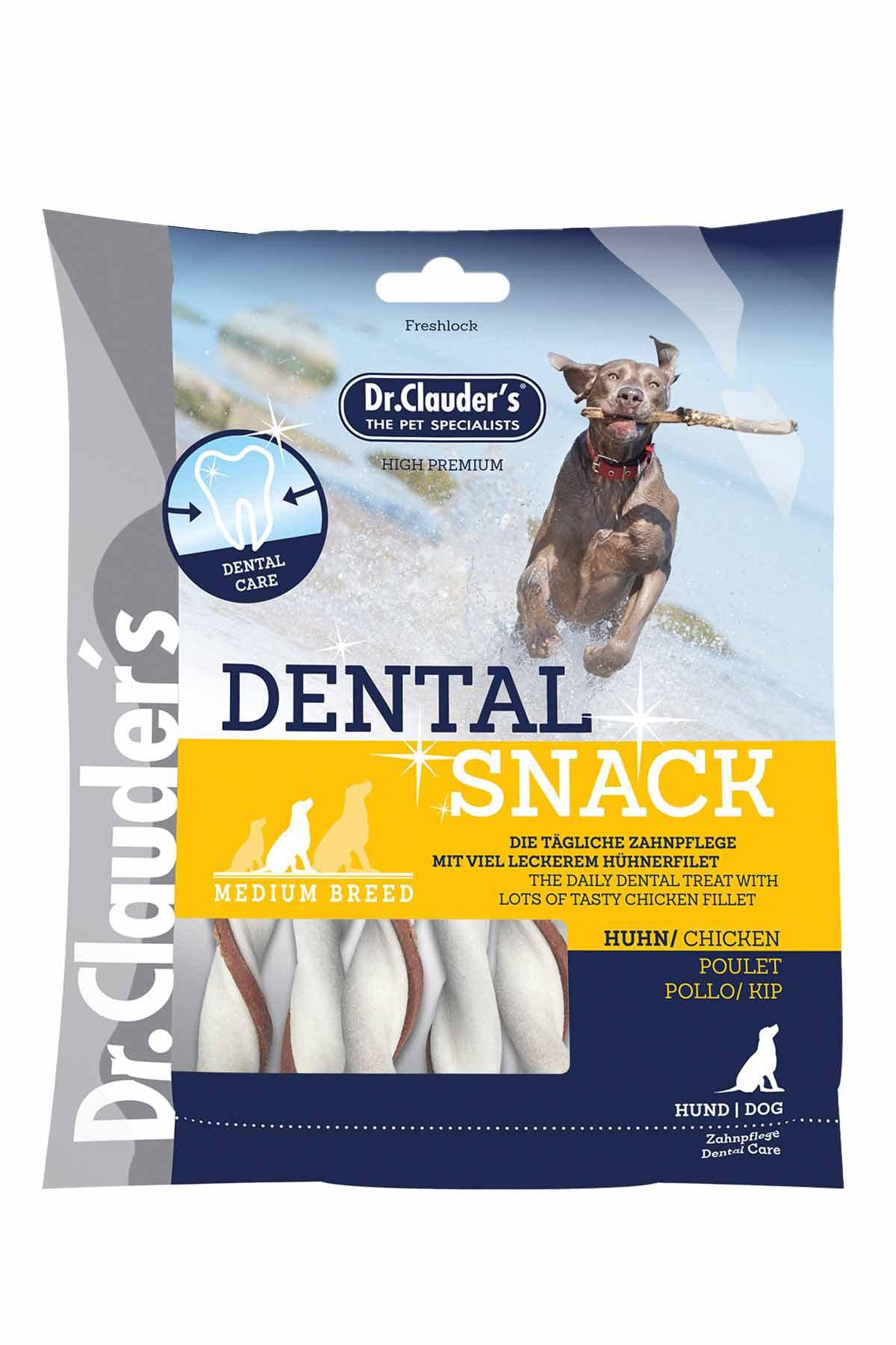 10 Pack - Dr. Clauder's Dental tyggeben med kylling til tandrens Medium 170g