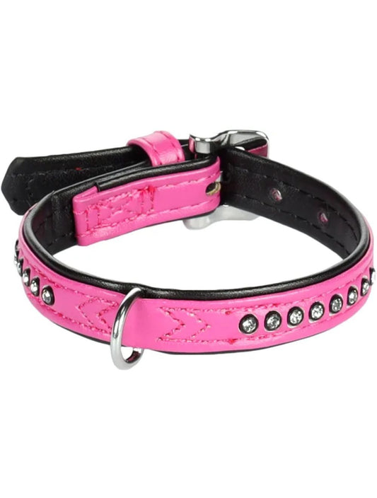 Hb Hund Monte Carlo, Pink S-Læder Halsbånd-Flamingo-PetPal