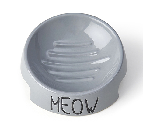 Meow Katteskål I Grå-Keramik Katteskål-Petpal Dk-PetPal