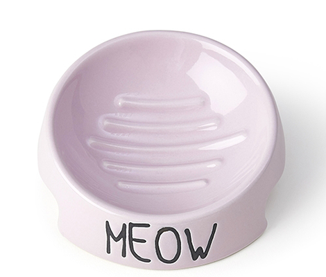 Meow Katteskål I Pink-Keramik Katteskål-Petpal Dk-PetPal