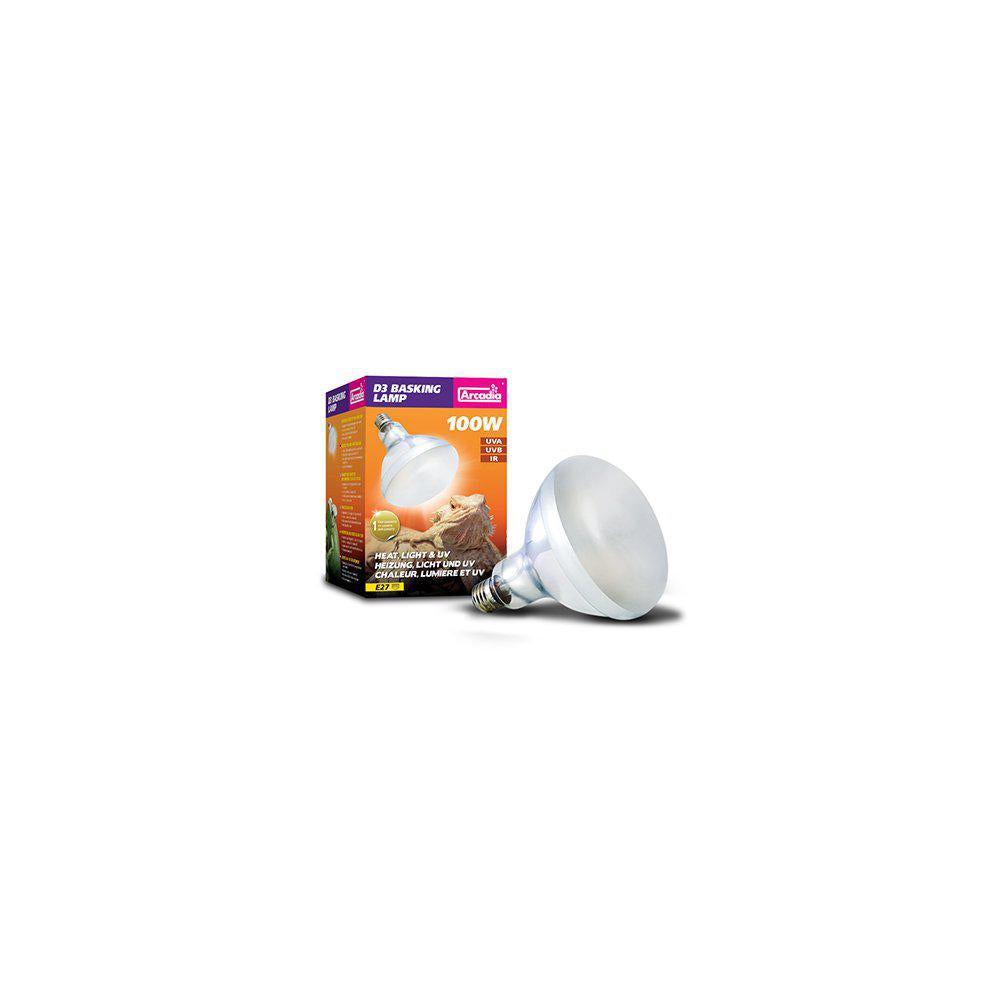 D3 Basking Lamp 100W Heat & Sunlight Uva / Uvb E27-Terrarie Spotlight-Arcadia-PetPal