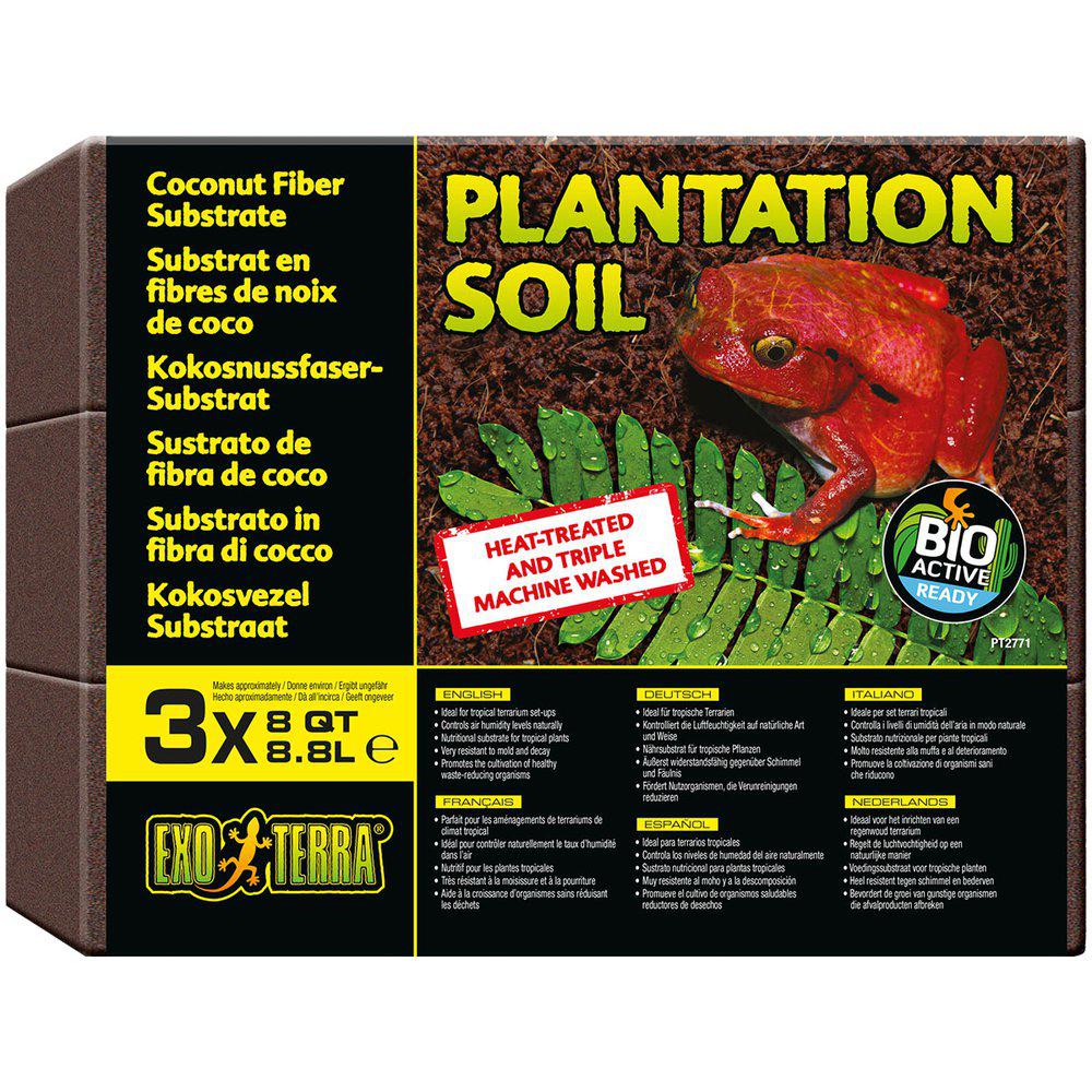 Plantationsjord 3X 8.8L Tropisk Undergrund Exoterra-Bundmateriale Reptile-Exoterra-PetPal