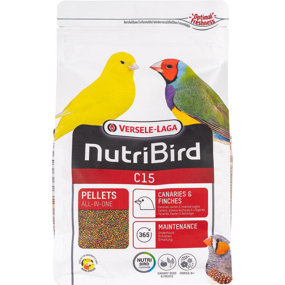 Nutribird C15 Pelletter Til Canary Og Fink 1Kg-Kanariefoder-Verselelaga-PetPal