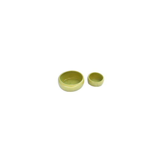Keramisk Skål Ergonomisk Lime Grøn Lille 10Cm Ax5Cm 120Ml-Keramik Gnaverskål-Living World-PetPal