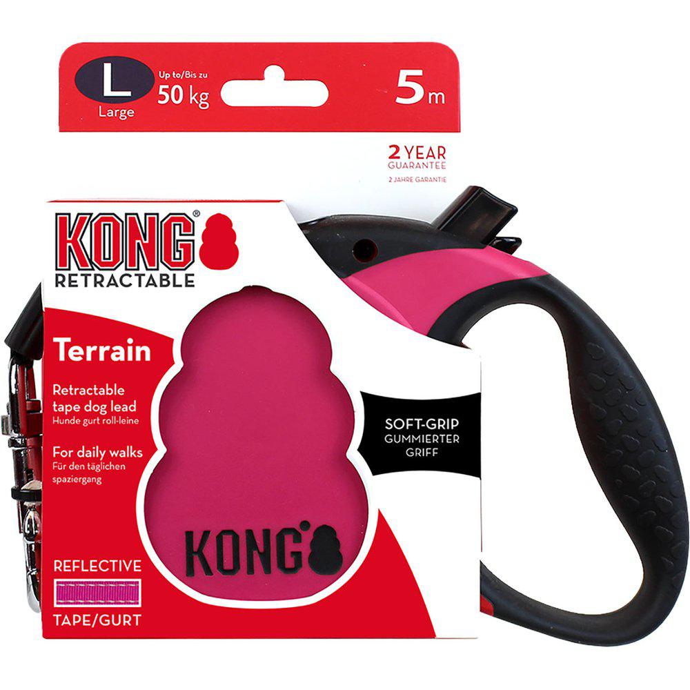 Kong Rulleline Hundesnor Terrain Band Pink-Flex Line-Kong-PetPal