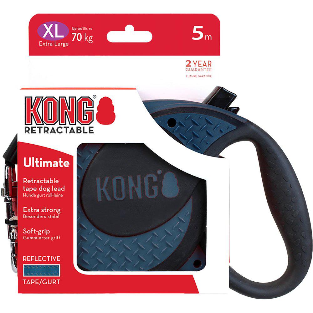 Kong Rulleline Hundesnor Ultimate Xl 5M Bånd Blå Max 70Kg-Flex Line-Kong-PetPal