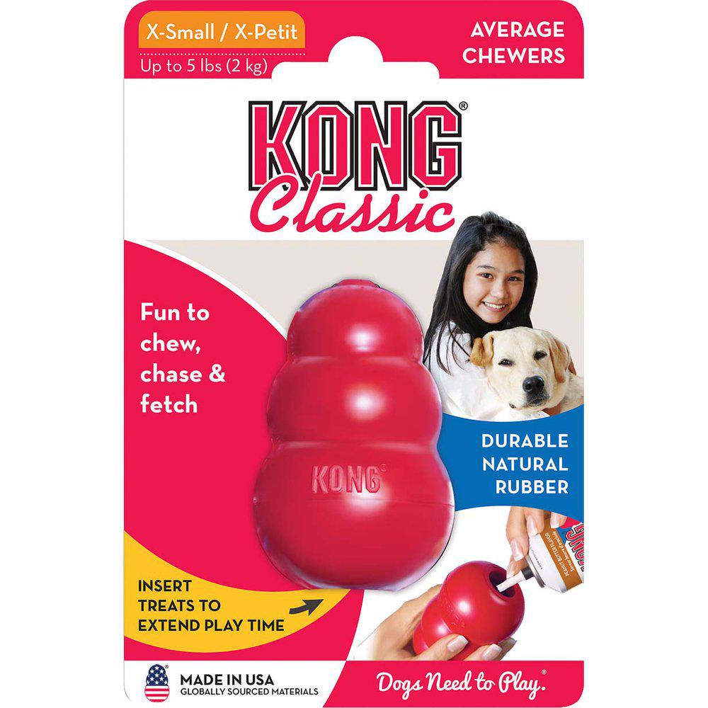 Kong Classic Rød Xsmall Hundelegetøj 3X6Cm-Godbidsbold-Kong-PetPal