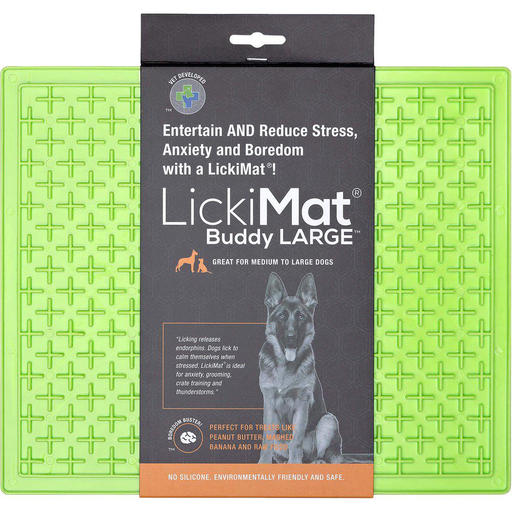 Lickimat Buddy Grøn 28X28Cm Slow Feed Aktivitetsmåtte Alternativ Til Hundeskål-Lick Mats-Licki Mat-PetPal