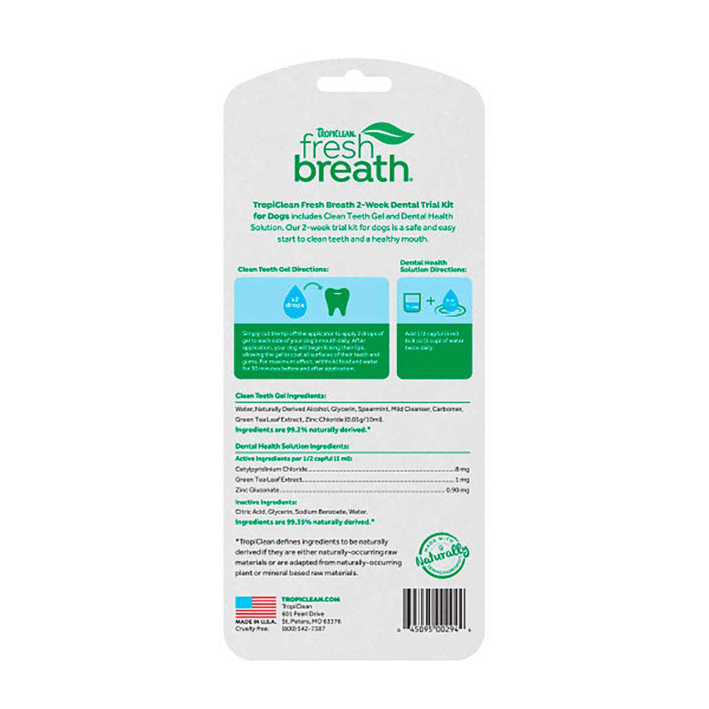 Tropiclean Fresh Breath 2Ugers Dental Prøvepakke 118 / 15Ml-Tandbørste-Tropiclean-PetPal