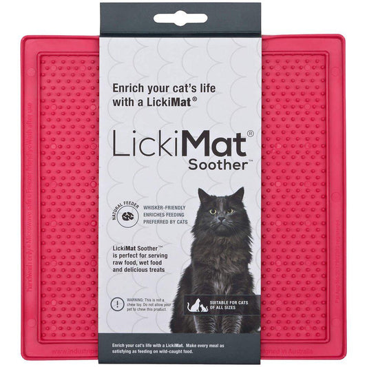 Lickimat Cat Soother Pink 20X20Cm Slow Feed Aktivitetsmåtte Alternativ Til Foderskål-Lick Mats Kat-Licki Mat-PetPal