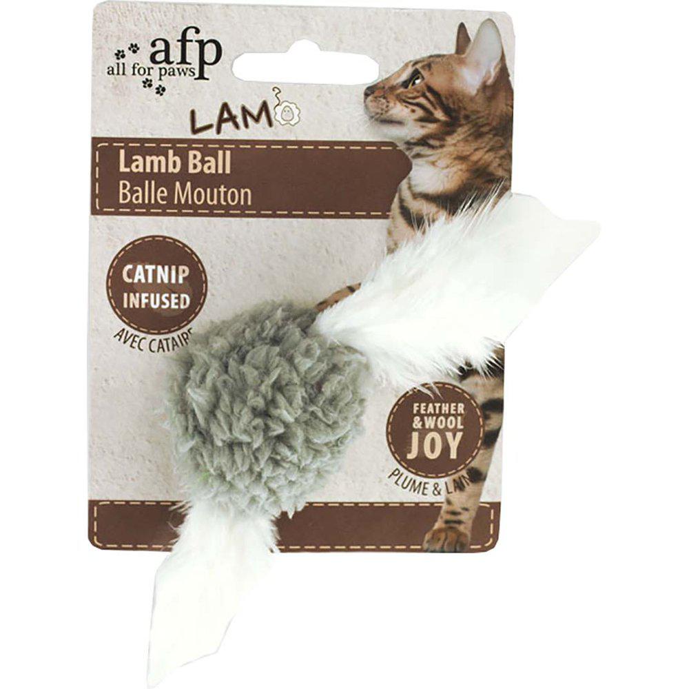 Lamme Bold Med Fjære Og Catnip 5Cm Mix Assorteret Farve Kattelegetøj-Kattelegetøj-All For Paws-PetPal
