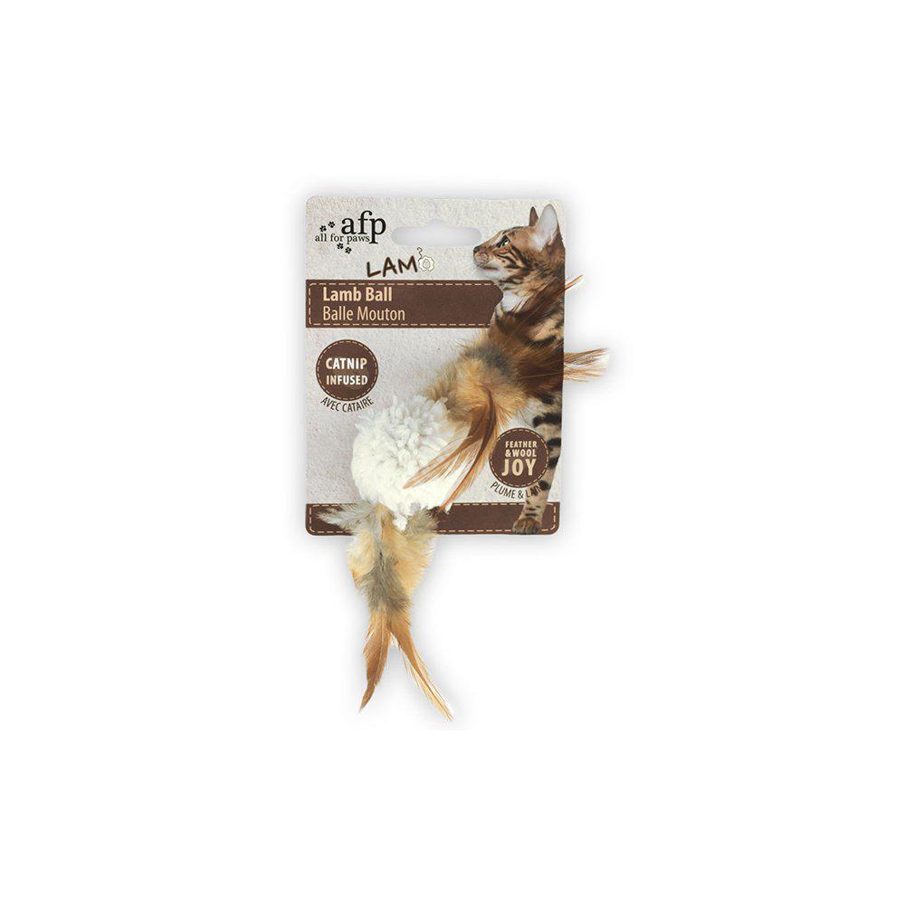 Lamme Bold Med Fjære Og Catnip 5Cm Mix Assorteret Farve Kattelegetøj-Kattelegetøj-All For Paws-PetPal