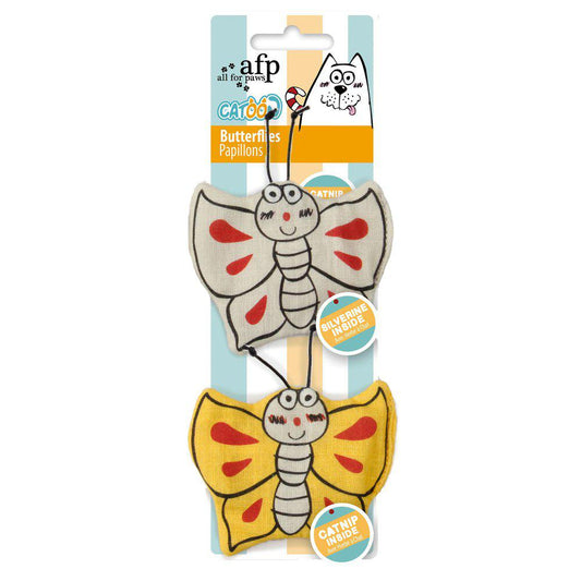 Kattelegetøj Butterfly 2Stk Med Catnip-Bamse Kattelegetøj-All For Paws-PetPal