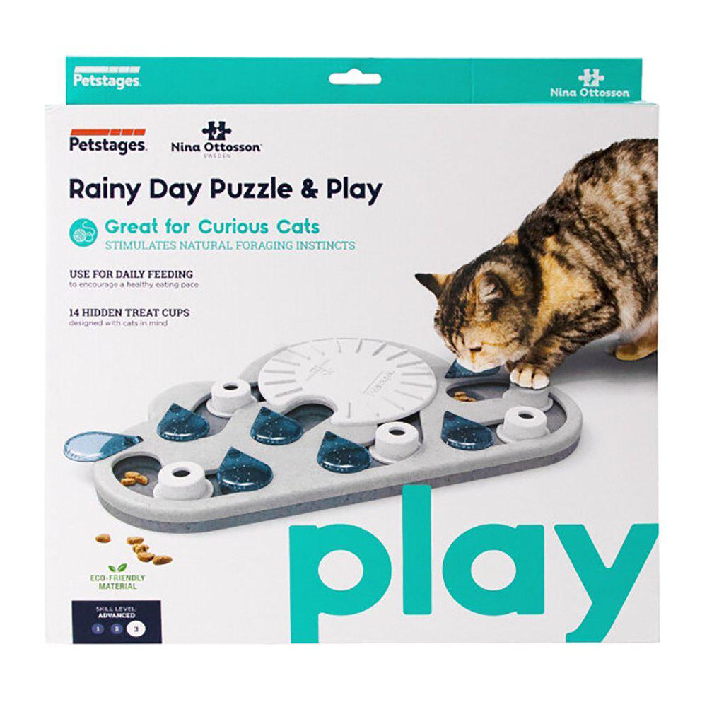 Petstages Cat Puzzle & Play Rainy Day - Kattespil - Kattelegetøj-Aktiveringslegetøj Kat-Nina Ottosson-PetPal