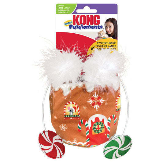 Kong Holday Puzzlements Hideaway Gingerbread 11X11X10Cm-Jul-KONG-PetPal