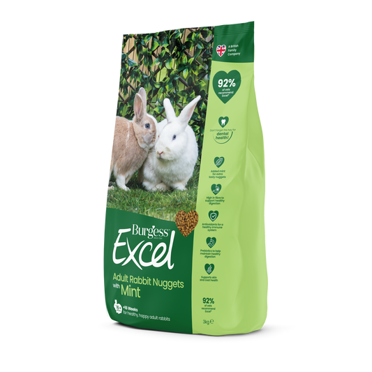 Burgess Excel Rabbit Adult 3 kg Kvalitetsfoder Til Kanin-Kanin Foder-Burgess-PetPal