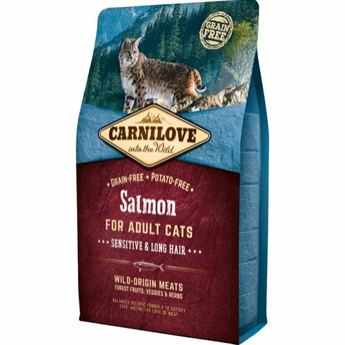 Carnilove Salmon for Adult Cats – Sensitive og Long Hair 2kg