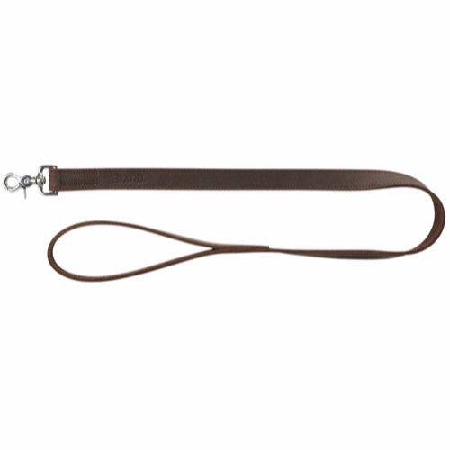 Rustic fedtg.læder line, M–L: 1.00 m/20 mm, mørkebrun