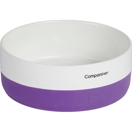 Companion ceramic feeding bowl with silicon - Purple 1L