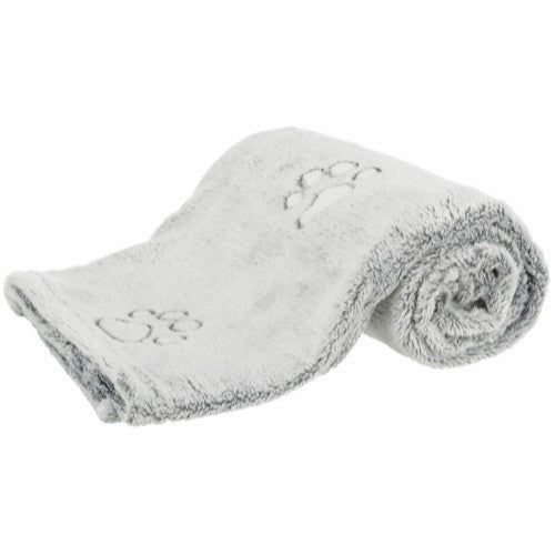 Nando tæppe, blød fleece, 100x70 cm, lysegrå