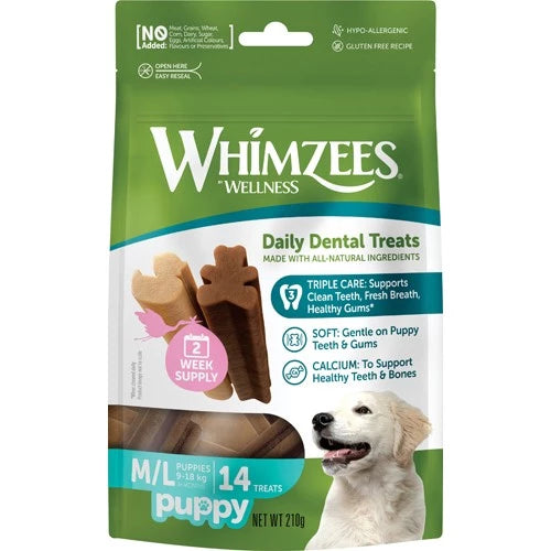 Whimzees Puppy M/L, 14 stk, 210 g MP