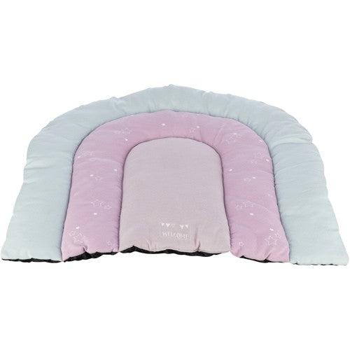 Junior patchwork lying mat, 68×62 cm, mint/light lilac/pink