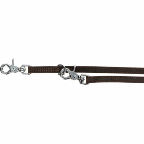 Rustic fedtg.læder justerb.line,XS–S: 2.00 m/12 mm,mørkebrun