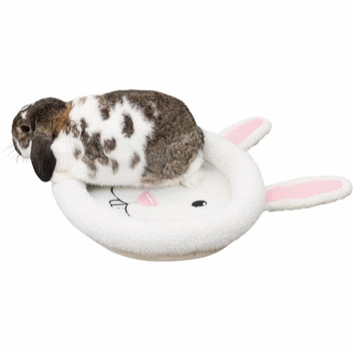 Seng til kanin, oval, 40x33 cm, uld-hvid