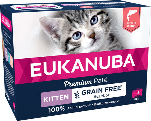 Eukanuba Cat Kitten Salmon Pate 12x85g
