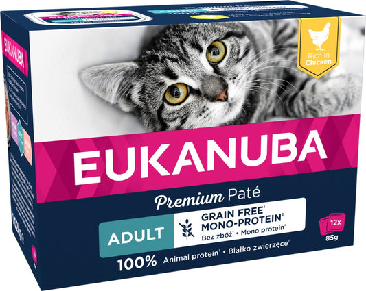 Eukanuba Cat Adult Chicken Pate Mono 12x85g