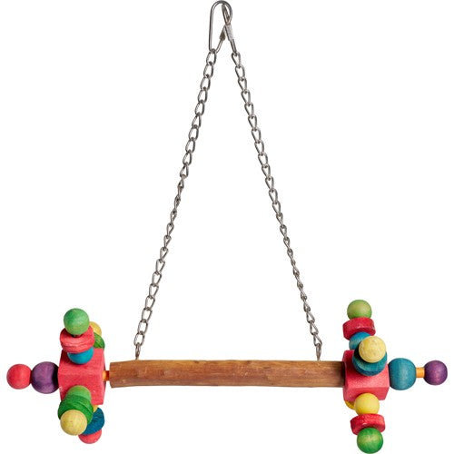 Companion bird toy - wood swing
