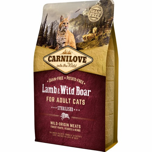 Carnilove Lamb og Wild Boar for Adult Cats – Sterilised 2 kg