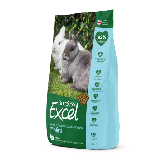 Burgess Excel Rabbit Junior & Dwarf 3 kg Kvalitetsfoder Til Kanin-Kanin Foder-Burgess-PetPal