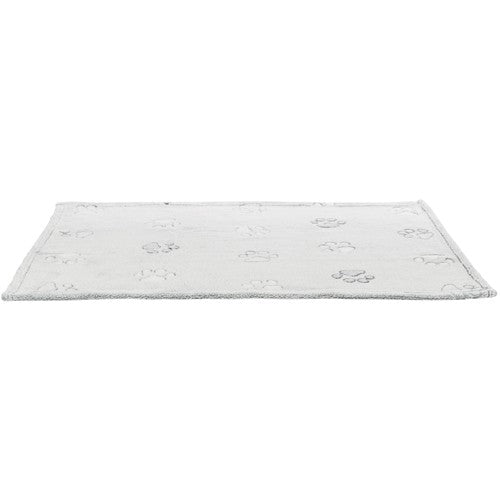 Nando tæppe, blød fleece, 75x50 cm, lysegrå