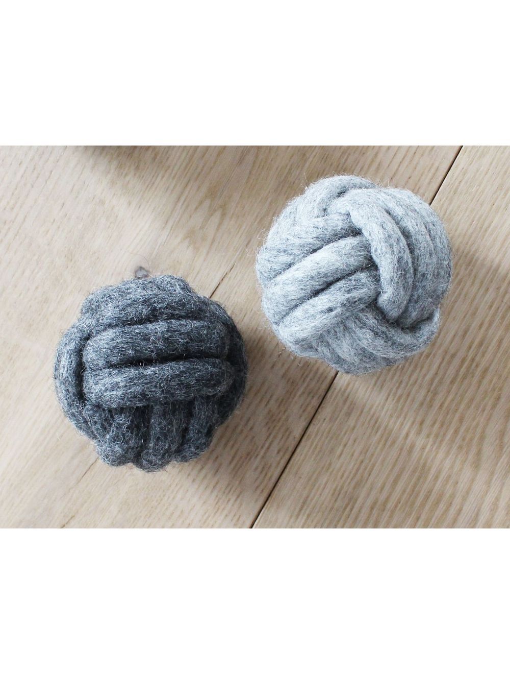 Wooldot Knotted Dog Ball Charcoal Grey-Reb-Wooldot-PetPal