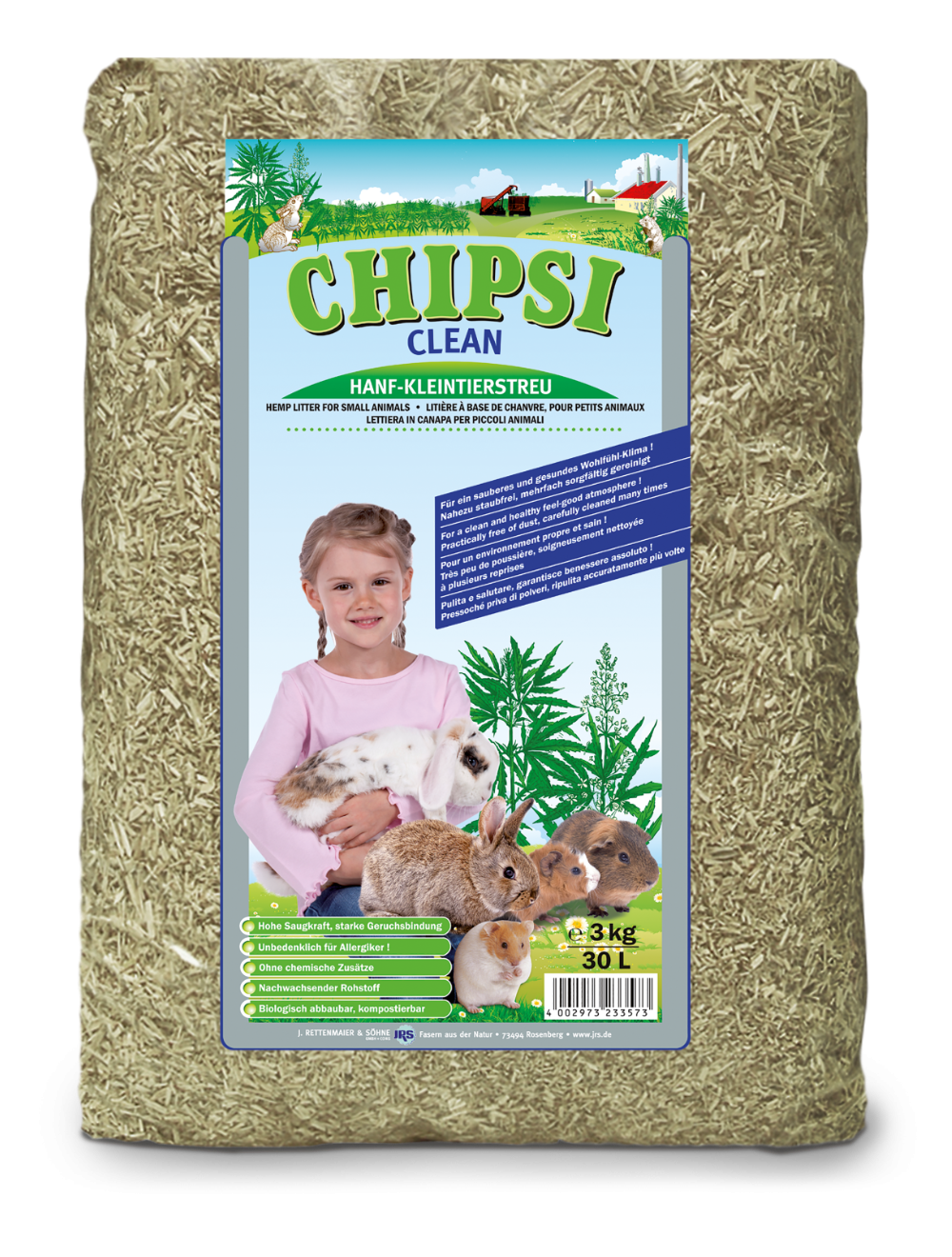 Chipsi Clean Hampstrøelse 3Kg-Hampstrøelse-Chipsi-PetPal